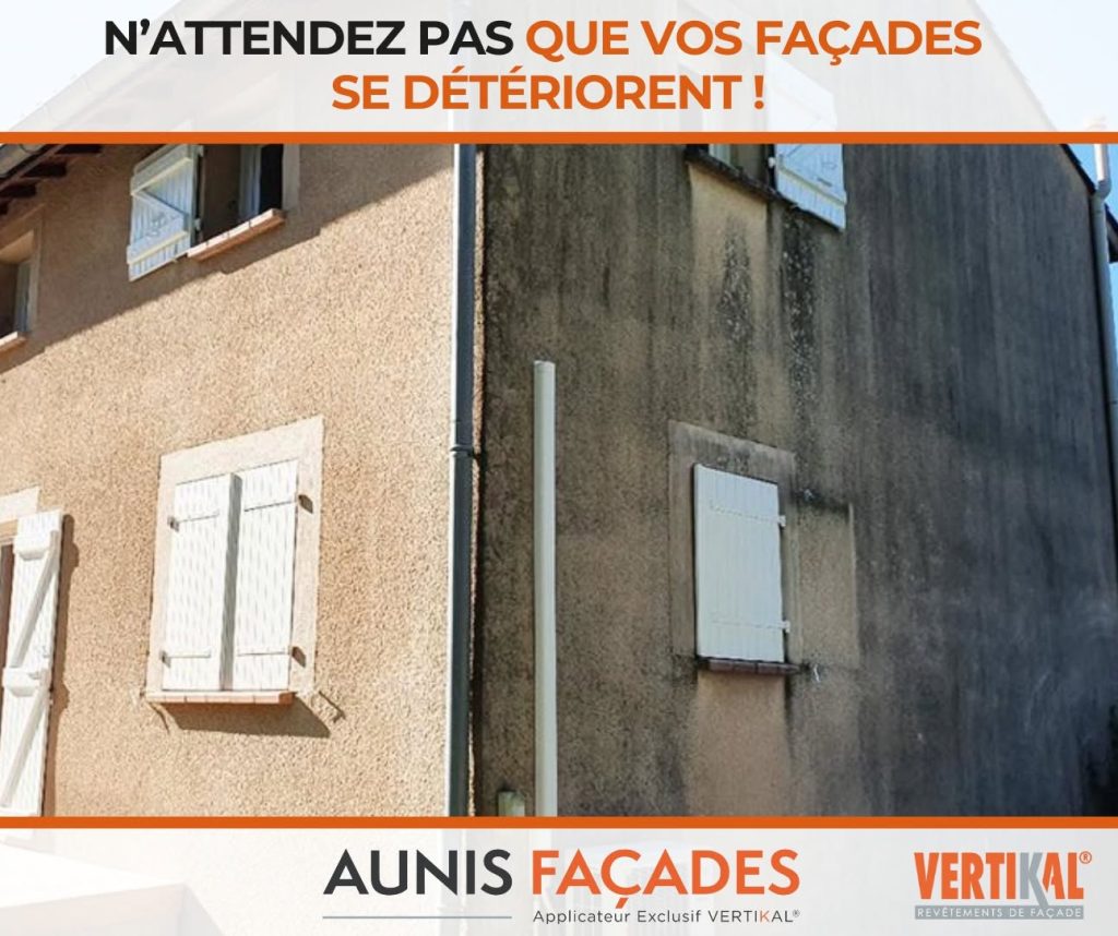 Façade de maison détériorée, Aunis Façades